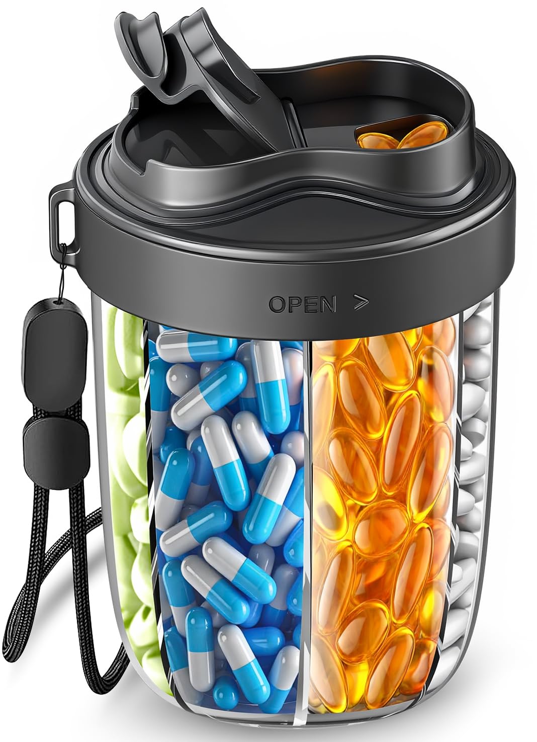 NAVIKIA organizador de pastillas 7 compartimentos con apertura amplia para tomar dosis