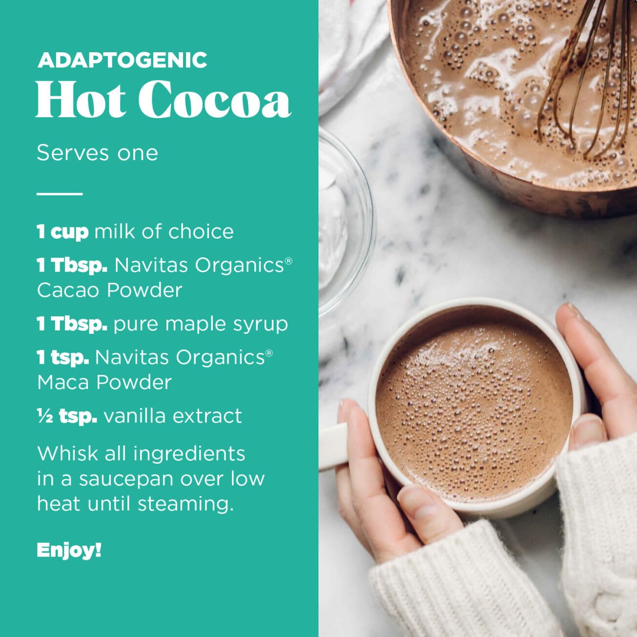 Maca Polvo de Navitas para hornear recetas saludables.