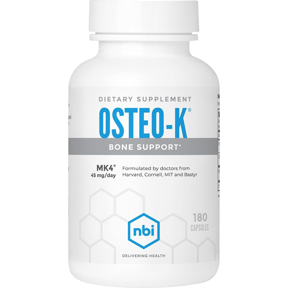 Osteo-K de NBI: botella con cápsulas vegetales para huesos fuertes
