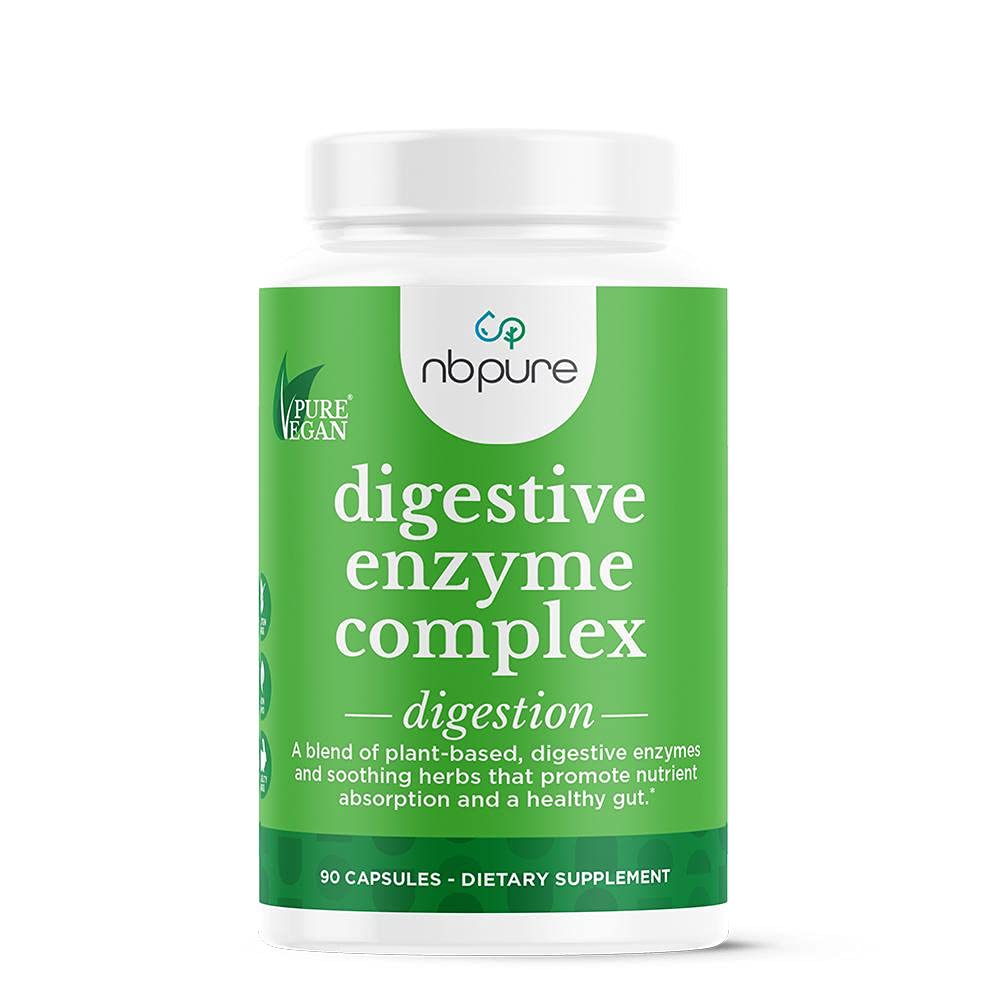 nbpure complejo enzimatico digestivo en frasco de vidrio para uso diario