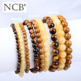 Pulsera elástica NCB, piedras naturales y acabado duradero