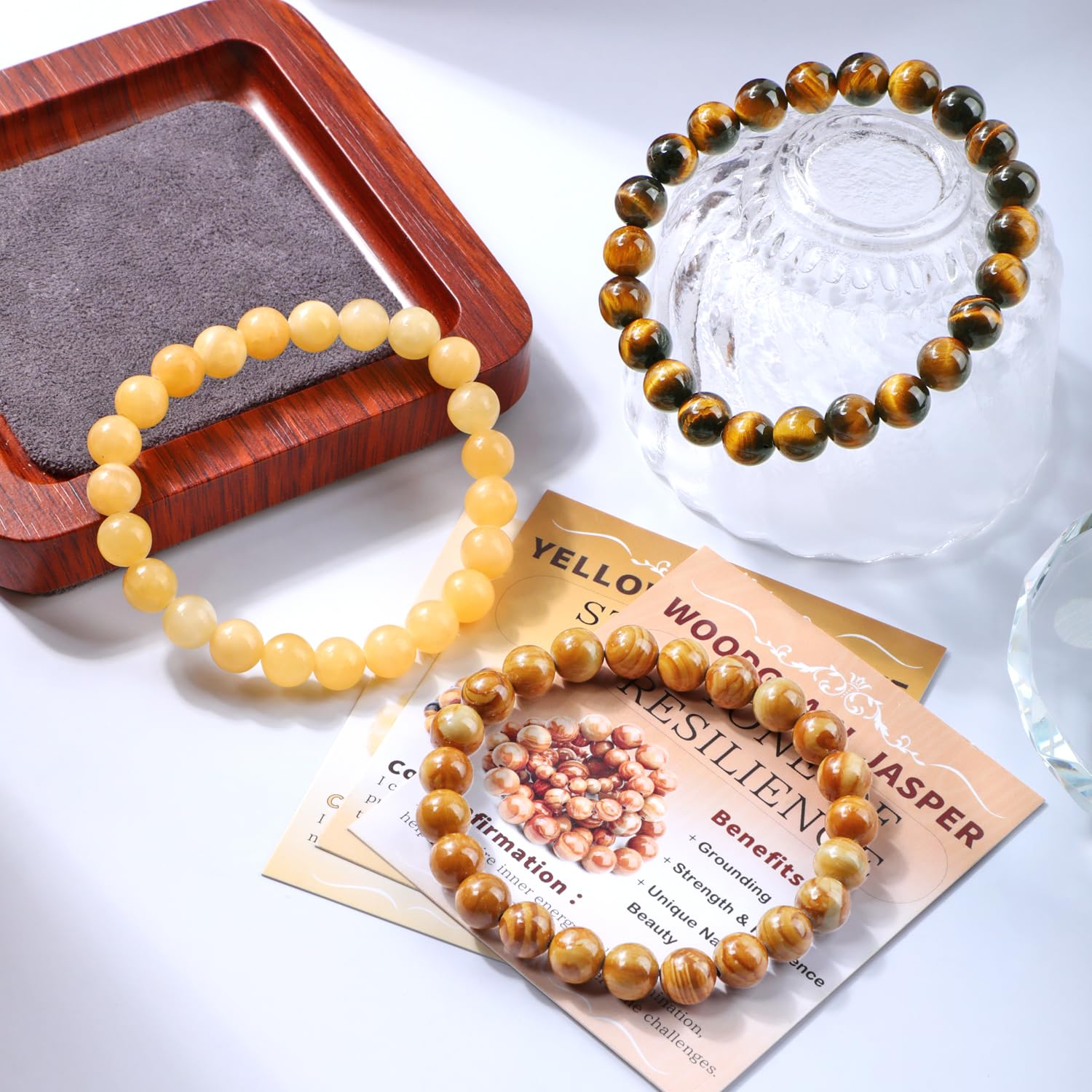 NCB pulsera ojo de tigre amarillo para enfoque y conexión con la naturaleza