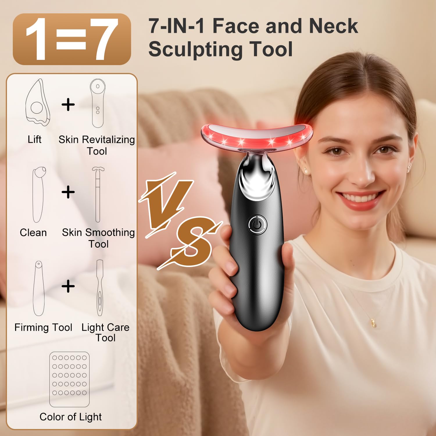 NeatLt modos de luz para rostro y cuello con tres opciones