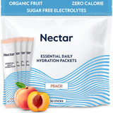 Nectar paquets hidratación durazno frente al empaque, ideal para comenzar el día