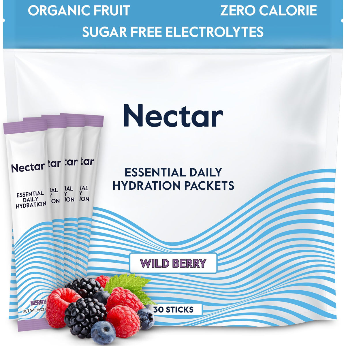 Nectar sobres hidratación frambuesa en empaque para uso diario