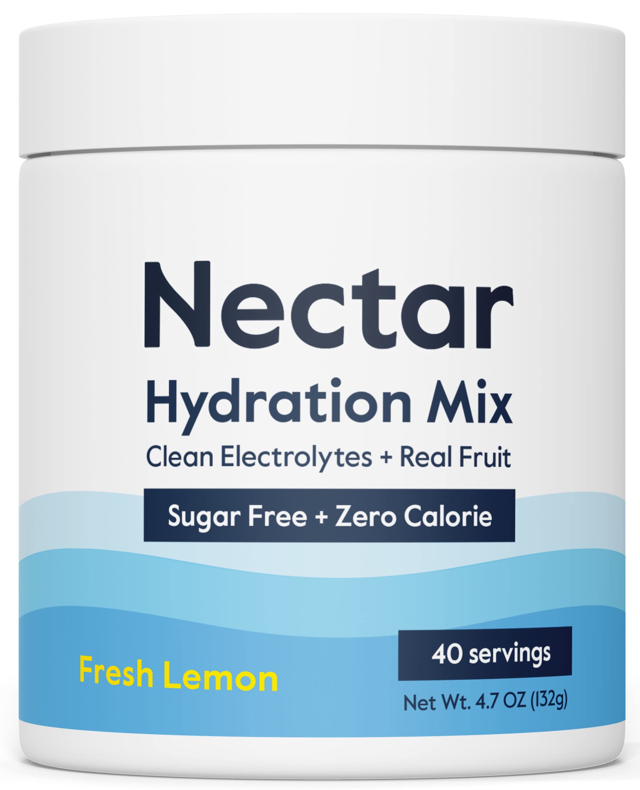 Nectar electrolitos sin azúcar limón en tub frente: hidratación rápida sin calorías