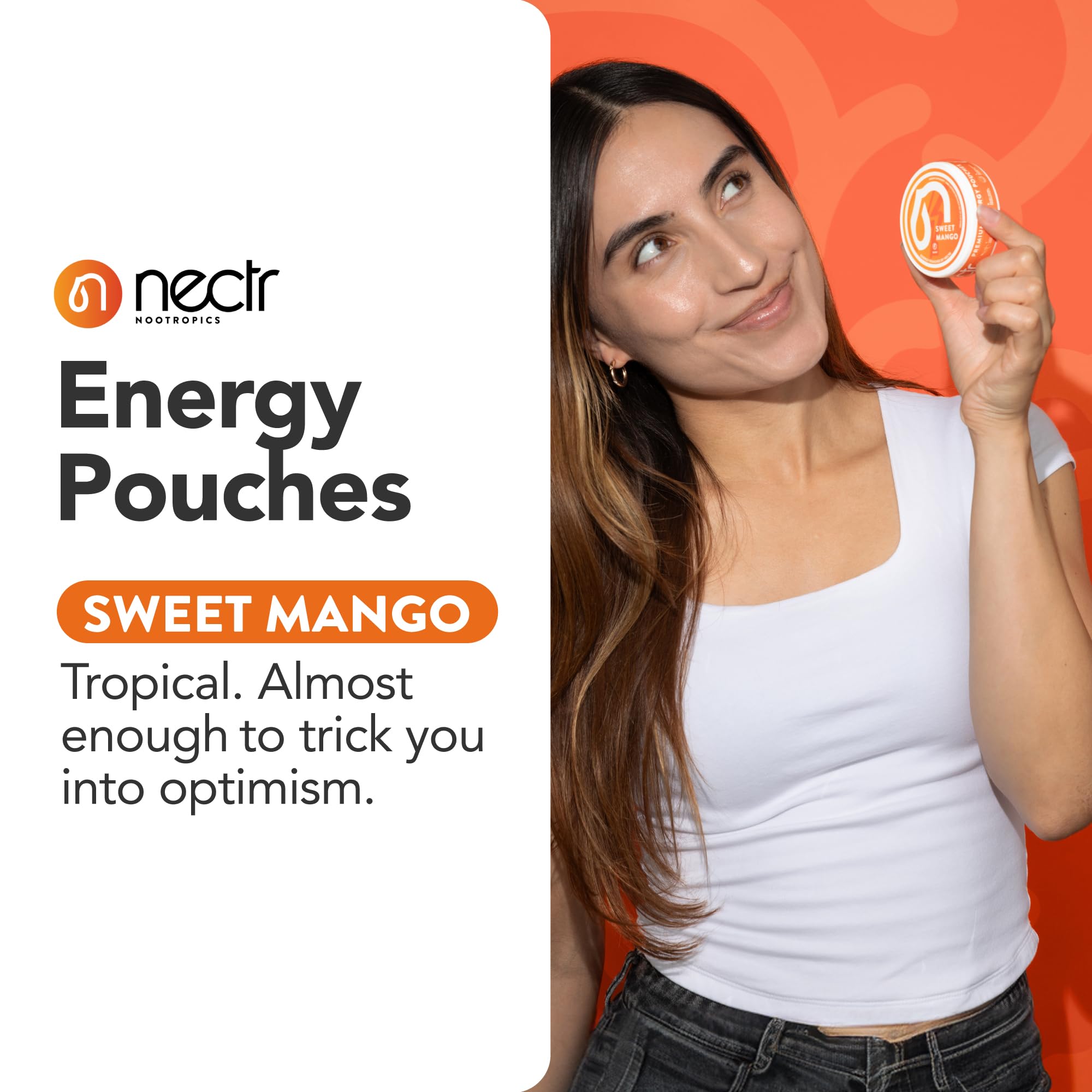 Nectr Energy bolsitas sin nicotina para consumo limpio y enfocante.
