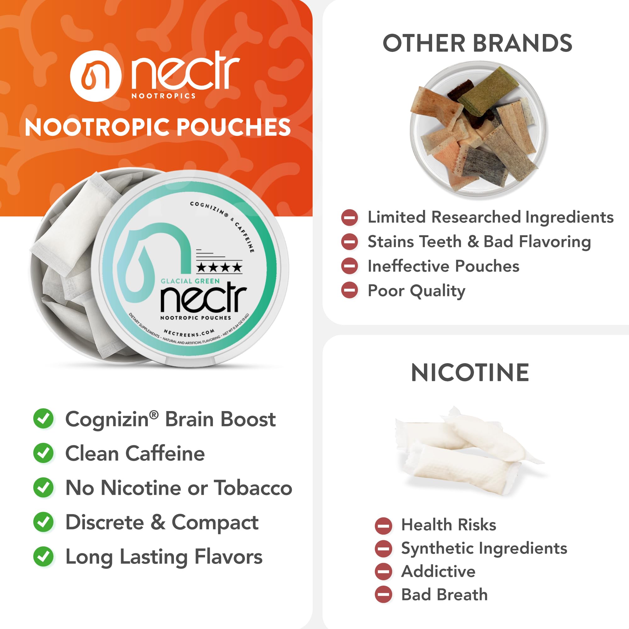 Nectr Bolsas Energéticas muestra de dosis ajustable para día flexible