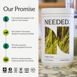 Needed Colágeno Hidrolizado: origen en praderas sin hormonas para producción responsable.