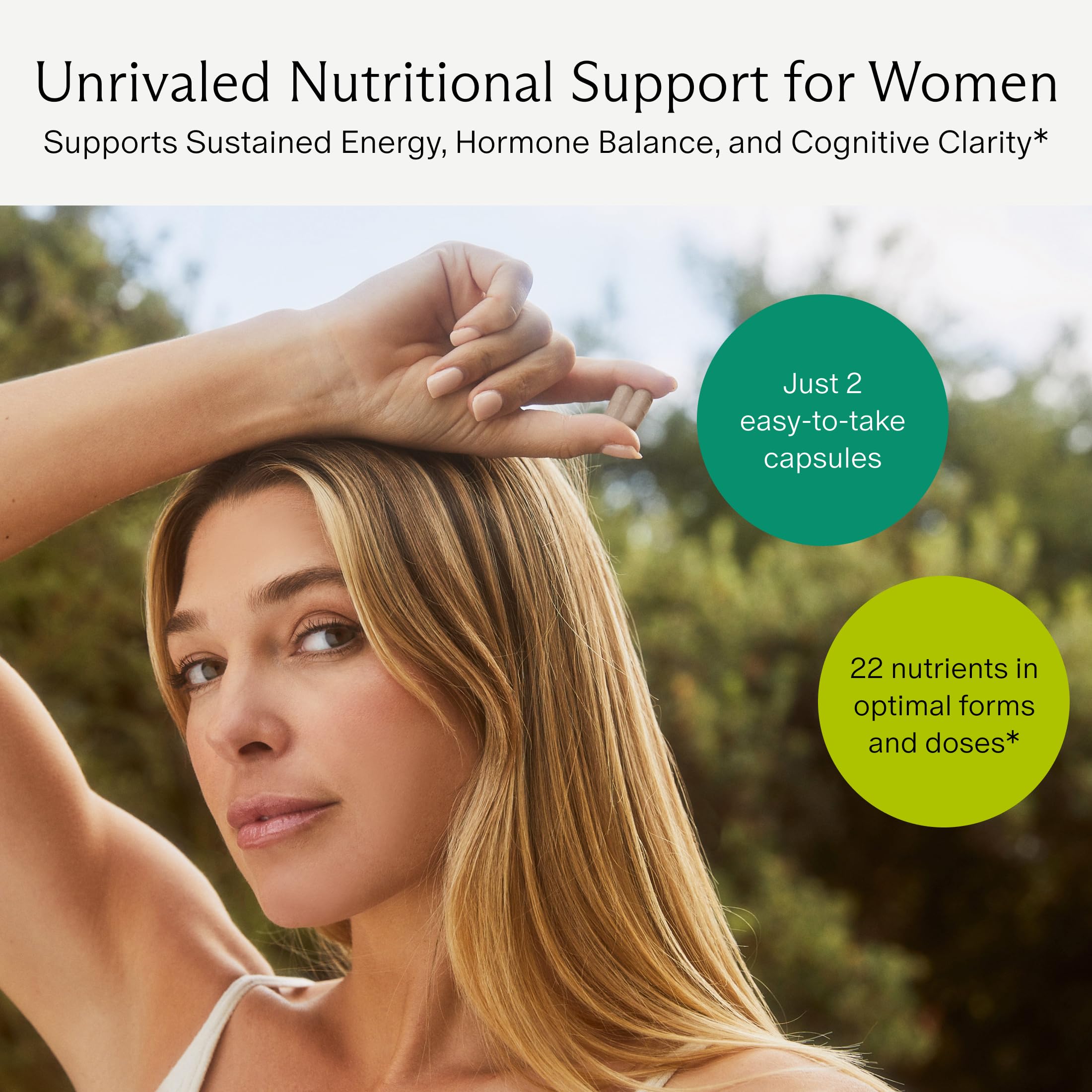 Needed multivitamínico para mujeres, etiqueta detallada, información clara de nutrientes