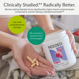 Needed Prenatal: etiqueta detallada para verificar nutrientes clave.
