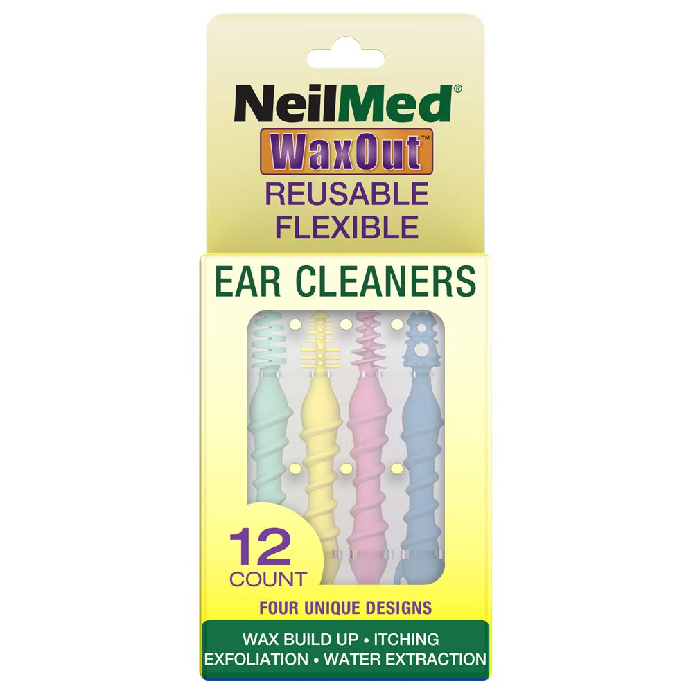 Aplicación de NeilMed Waxout en la oreja para higiene diaria.