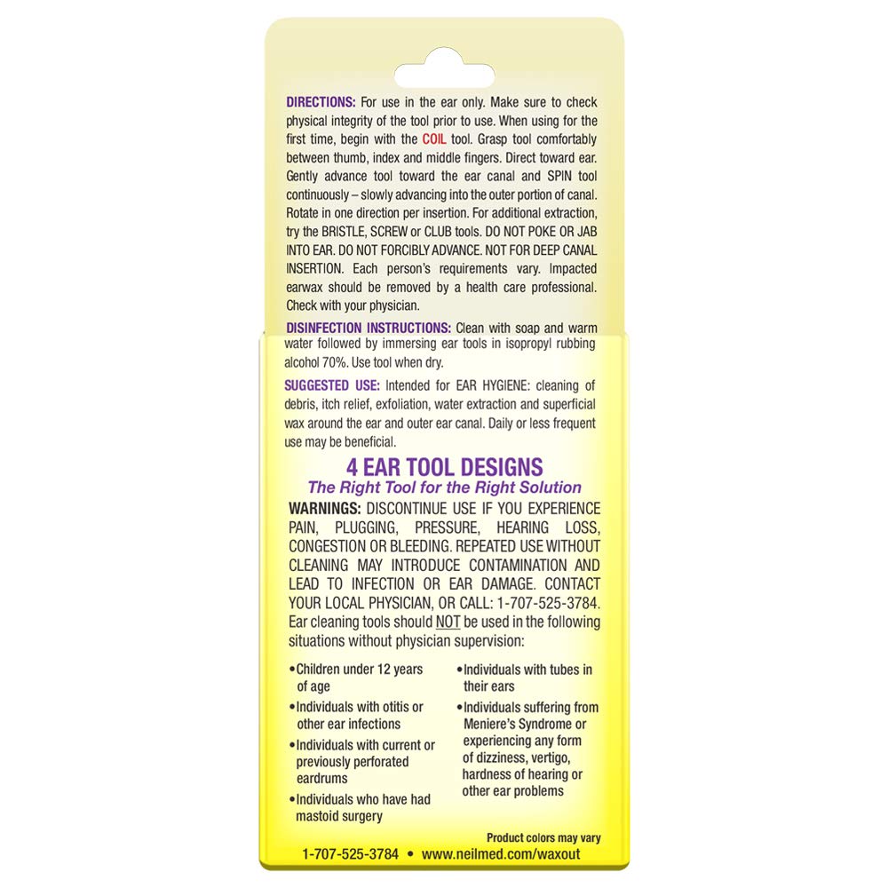 Diseño flexible de NeilMed Waxout para limpieza alrededor del conducto auditivo.