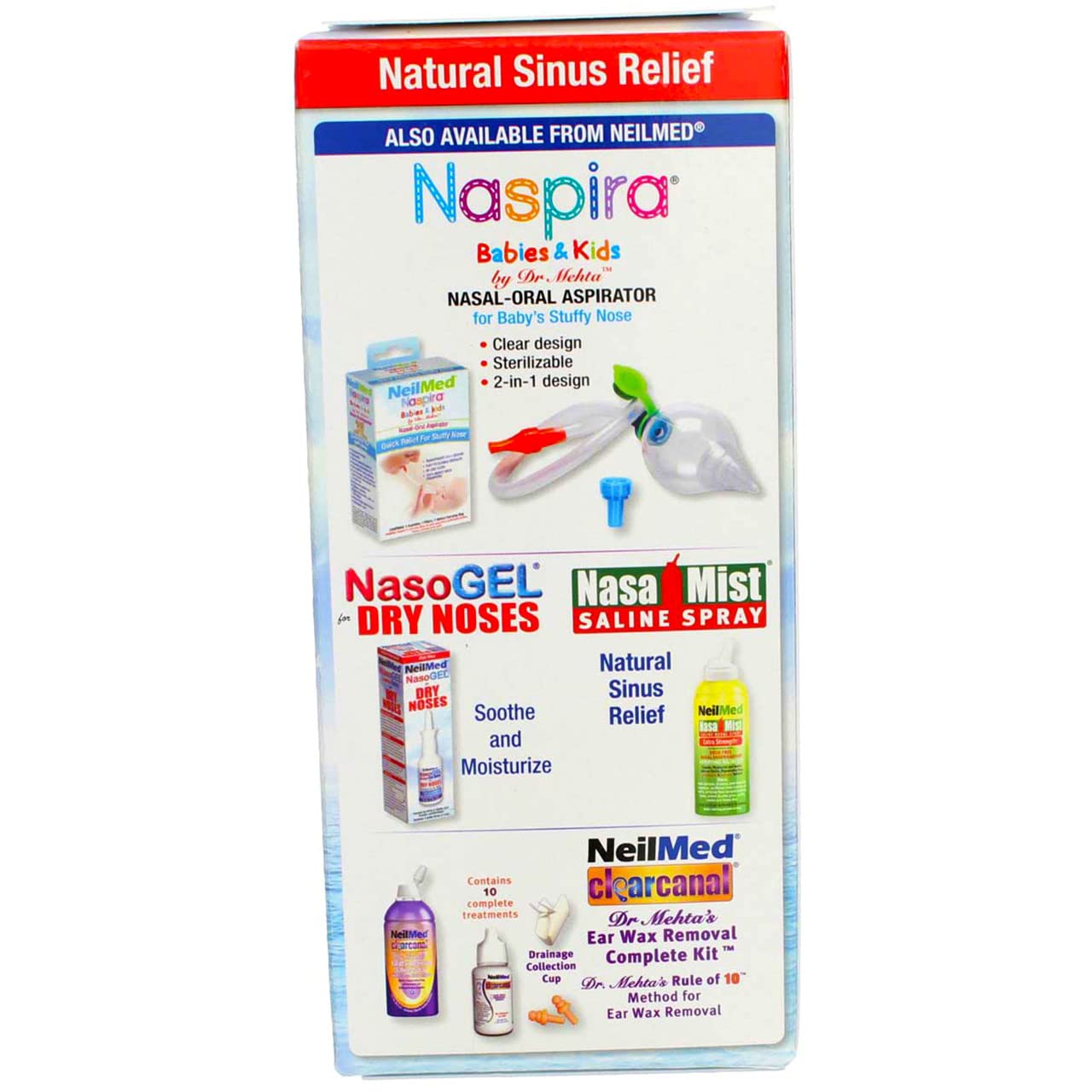 NeilMed kit inicio enjuague nasal boquilla nasal para irrigación suave