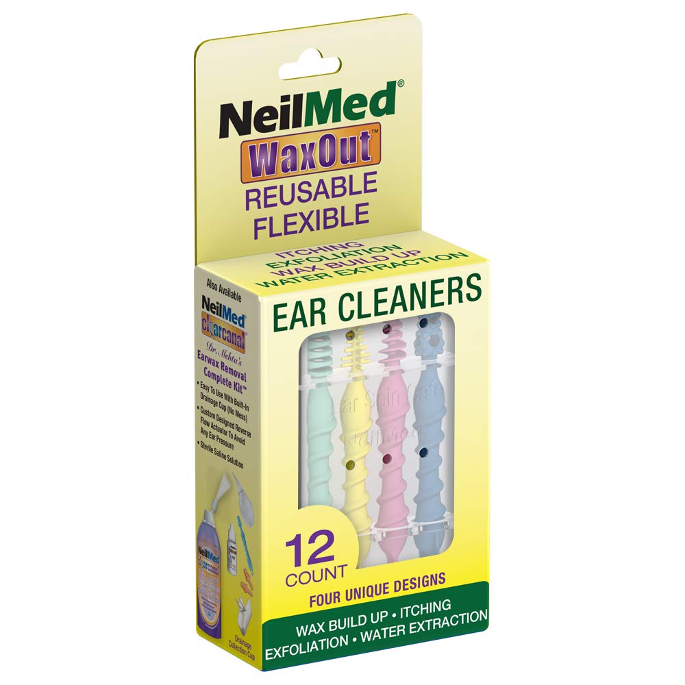 NeilMed limpiadores de oídos reutilizables y flexibles, uso suave y cómodo.