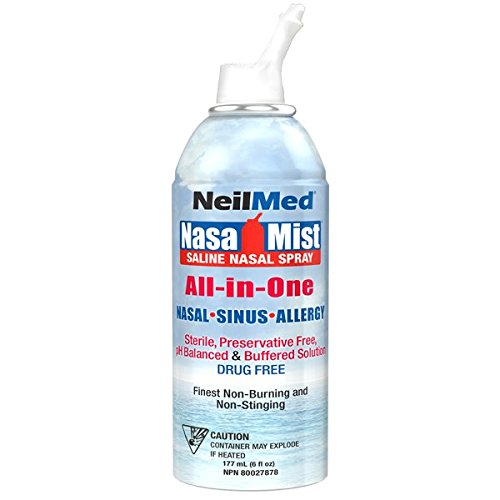 NeilMed NasaMist limpia la nariz con una pulverización suave.