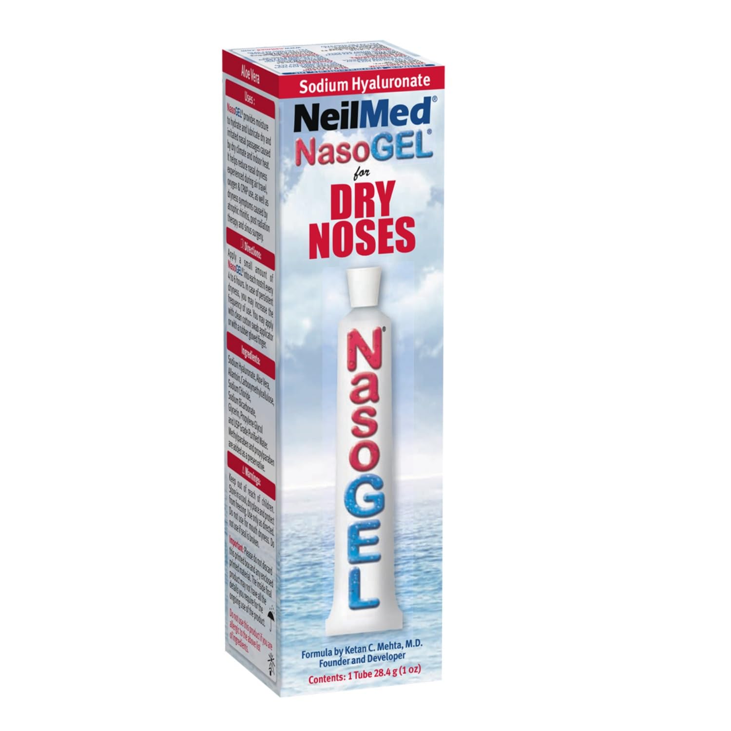 NeilMed Nasogel frasco de 1 oz para nariz seca con gel hidratante