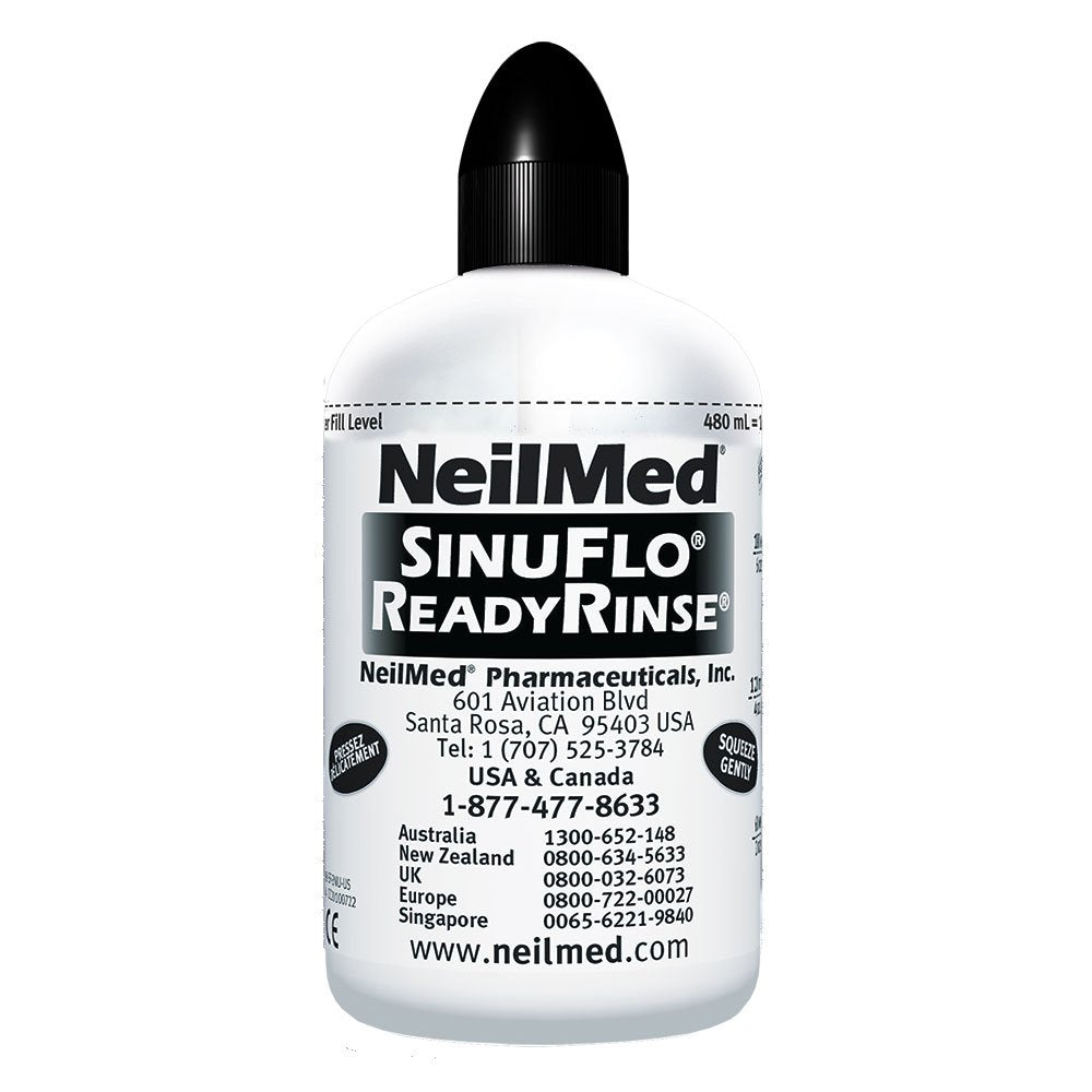 NeilMed SinuFlo Listo para Enjuague Nasal acción apretar suave entrega la solución con presión suave