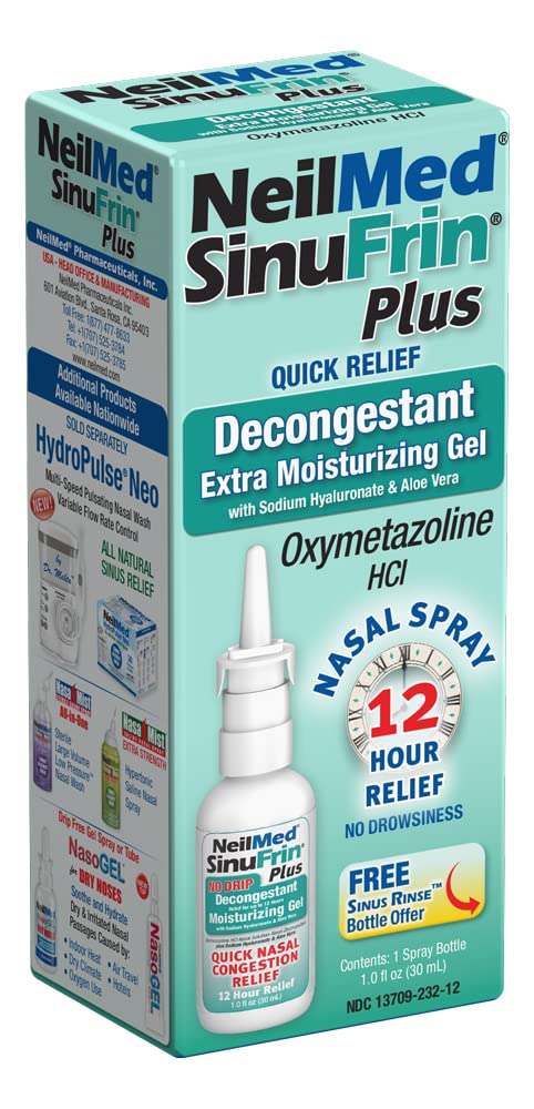 NeilMed SinuFrin Plus, boquilla de spray nasal para aplicación suave sin goteo.
