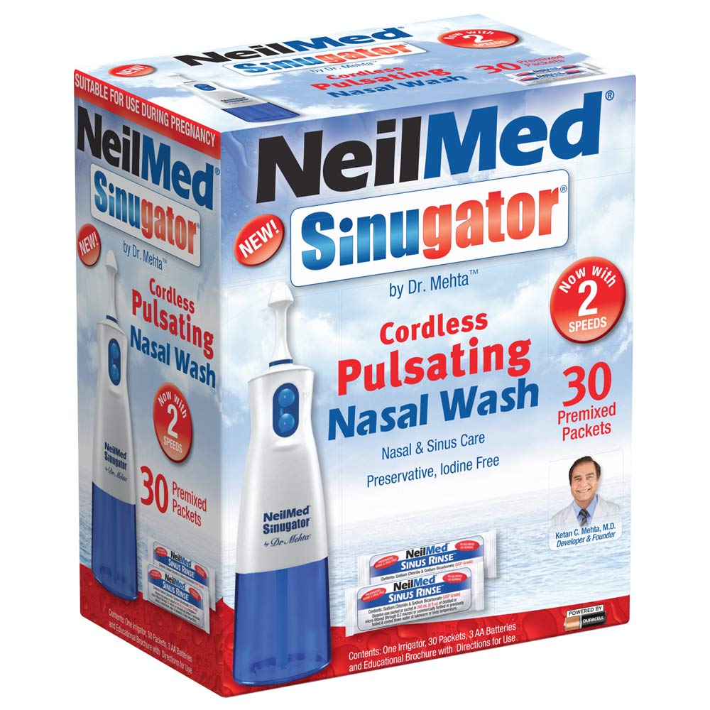 NeilMed Sinugator kit-sin-cables para higiene nasal sin cables y mayor libertad de uso