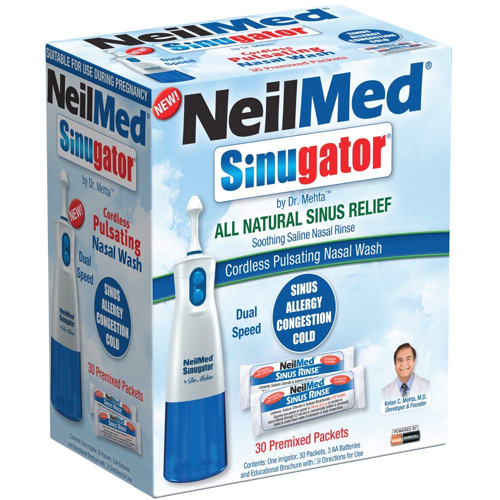 NeilMed Sinugator lavado nasal pulsante inalámbrico para uso diario