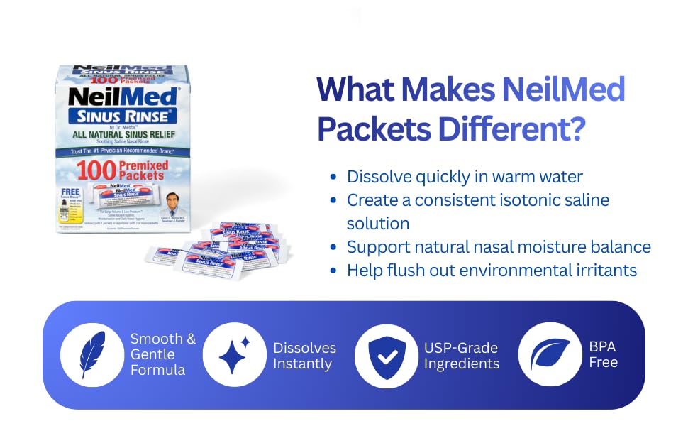 NeilMed Sinus Rinse: guía de diferencias isotónico e hipertónico.