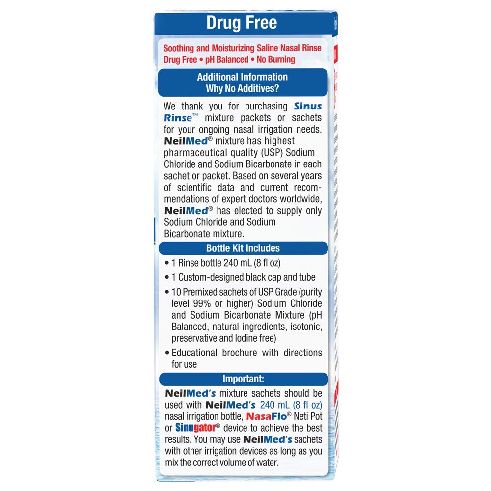 NeilMed Sinus Rinse: kit 8 onzas, instrucciones claras.
