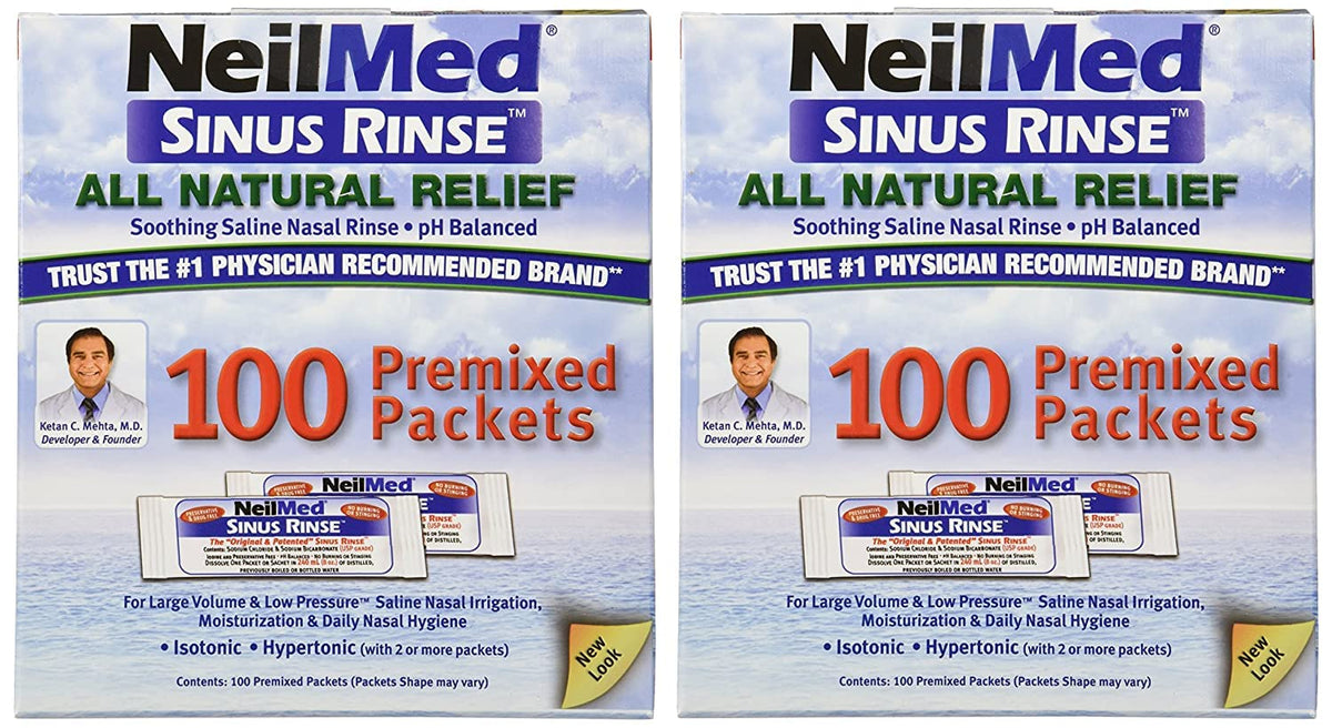 NeilMed enjuague nasal: paquetes premezclados para higiene diaria y comodidad.