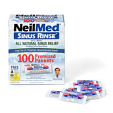NeilMed Sinus Rinse: 100 paquetes premix listos para usar, facilidad diaria.