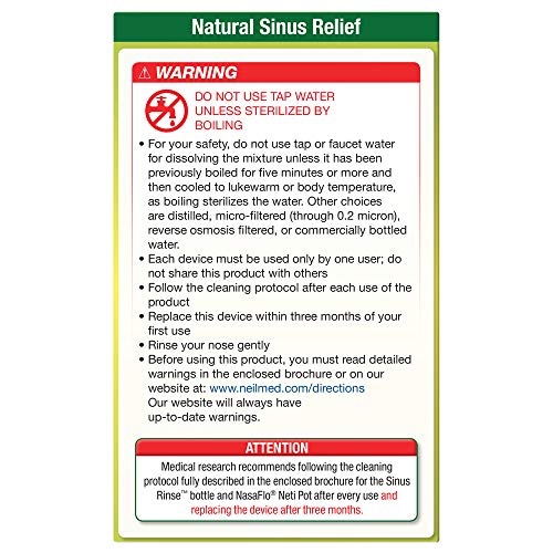 NeilMed Sinus Rinse: solución isotónica balanceada para comodidad nasal.