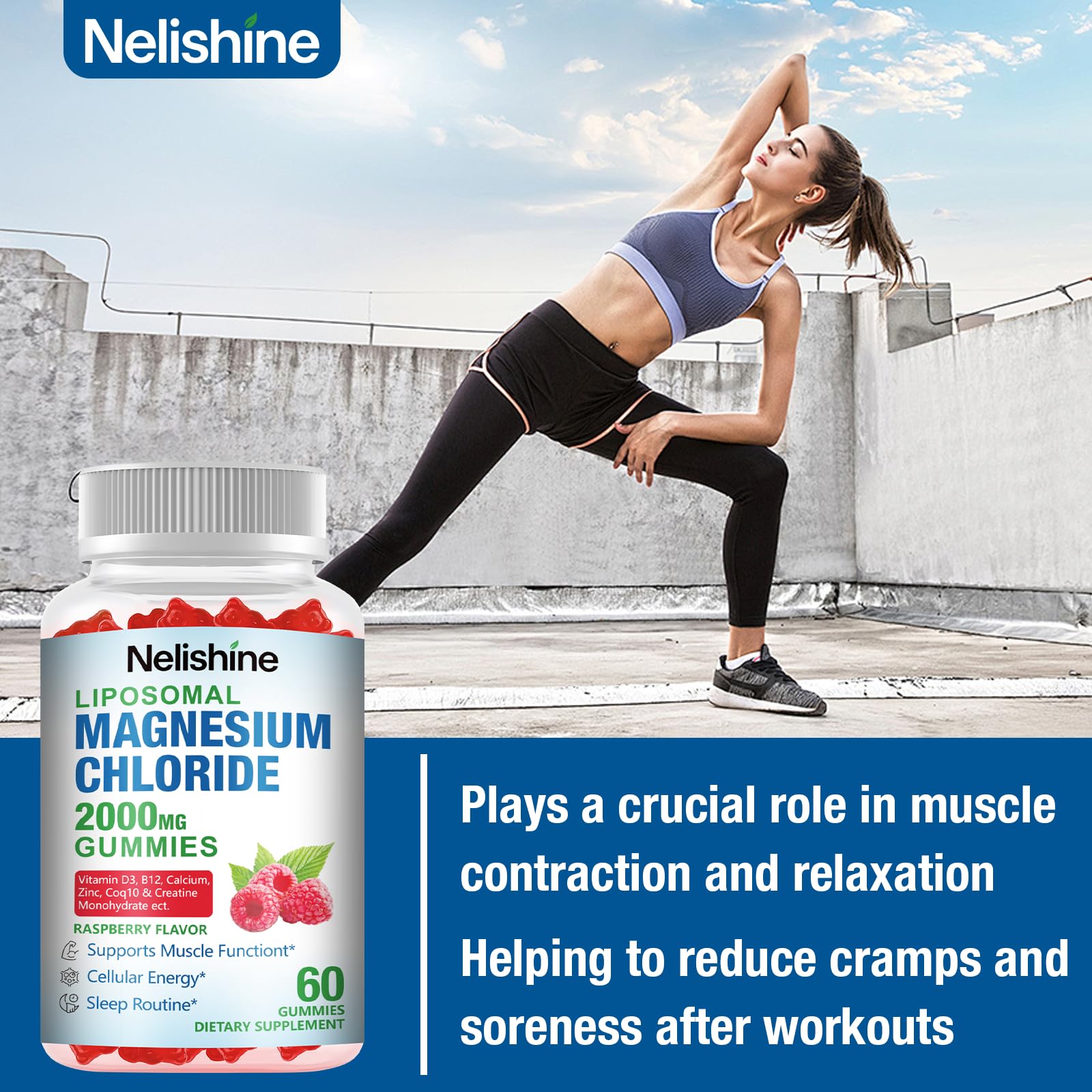 Nelishine combina CoQ10, vitaminas y minerales para bienestar diario.