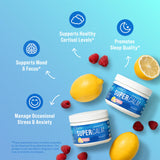 Nello Supercalm etiqueta frambuesa limonada, sabor refrescante para comenzar la jornada con calma