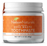 Nelson Naturals pasta de dientes en pote de vidrio, envase sostenible.