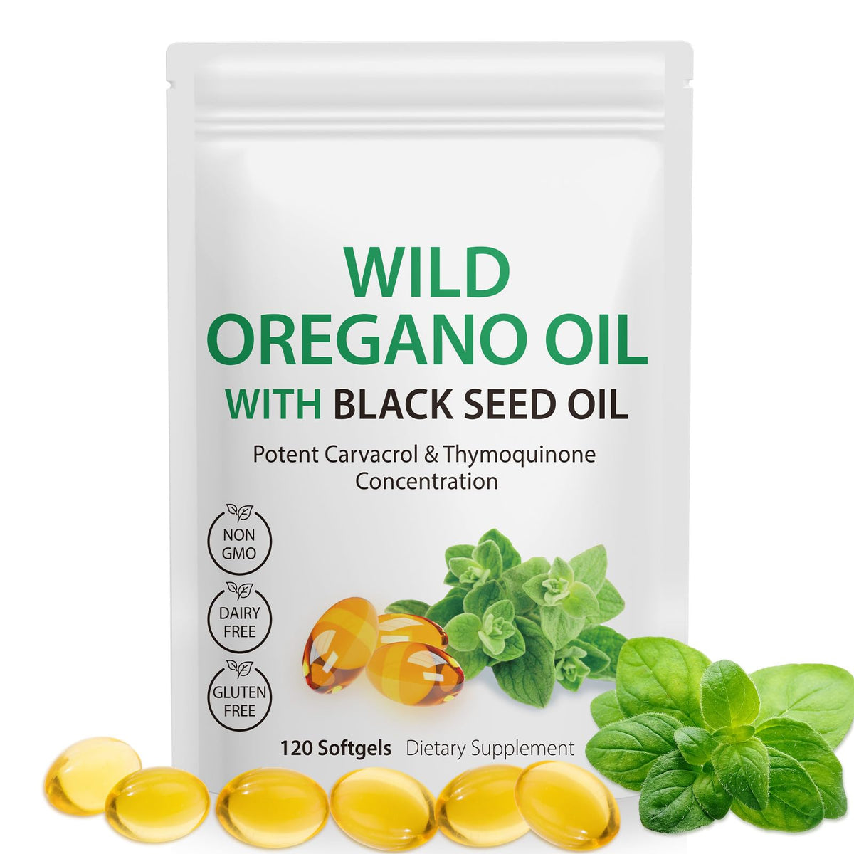 NenMaoKeNu Aceite de Orégano Softgels en botella para uso diario.