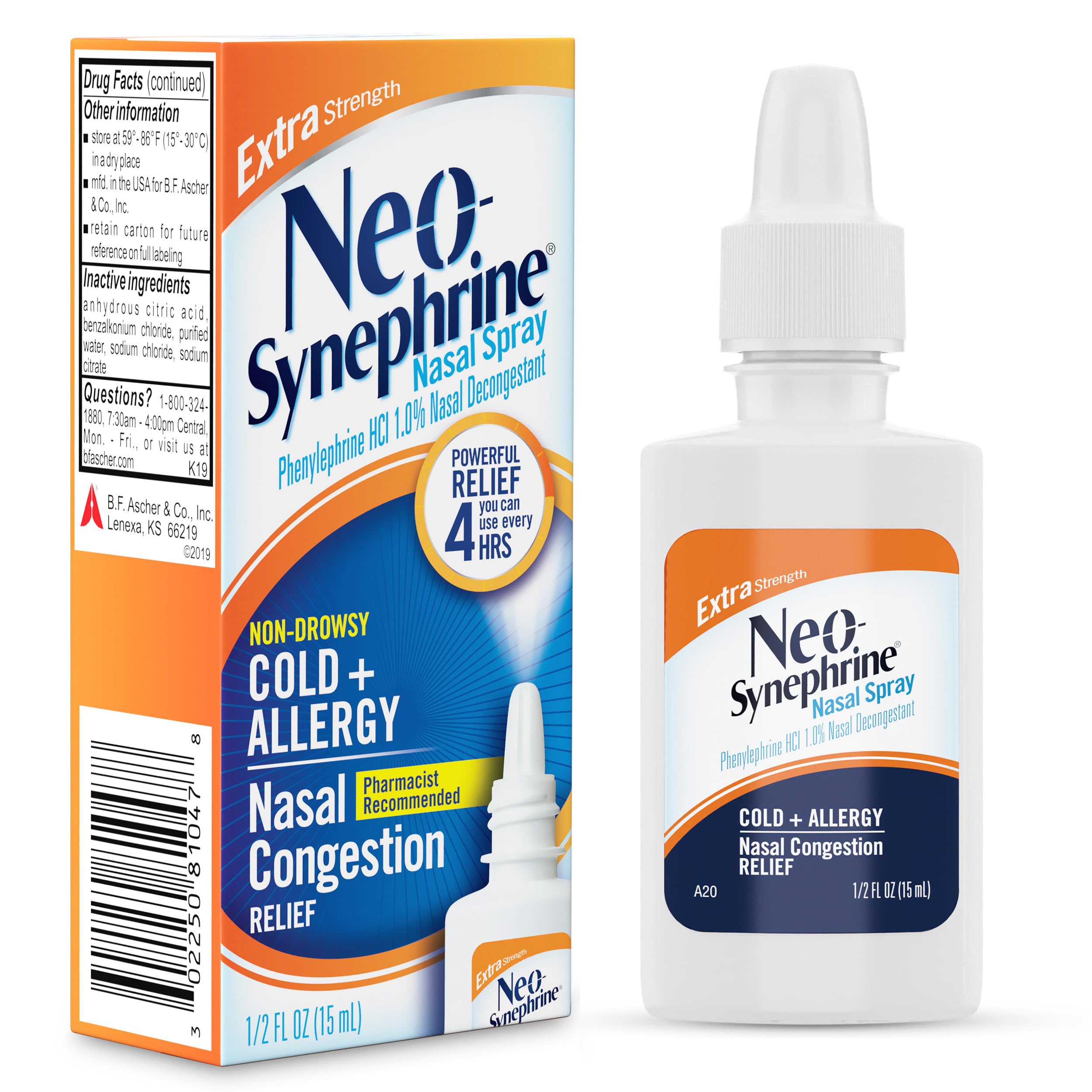 Neo-Synephrine Nasal Spray con aplicador nasal para uso cómodo