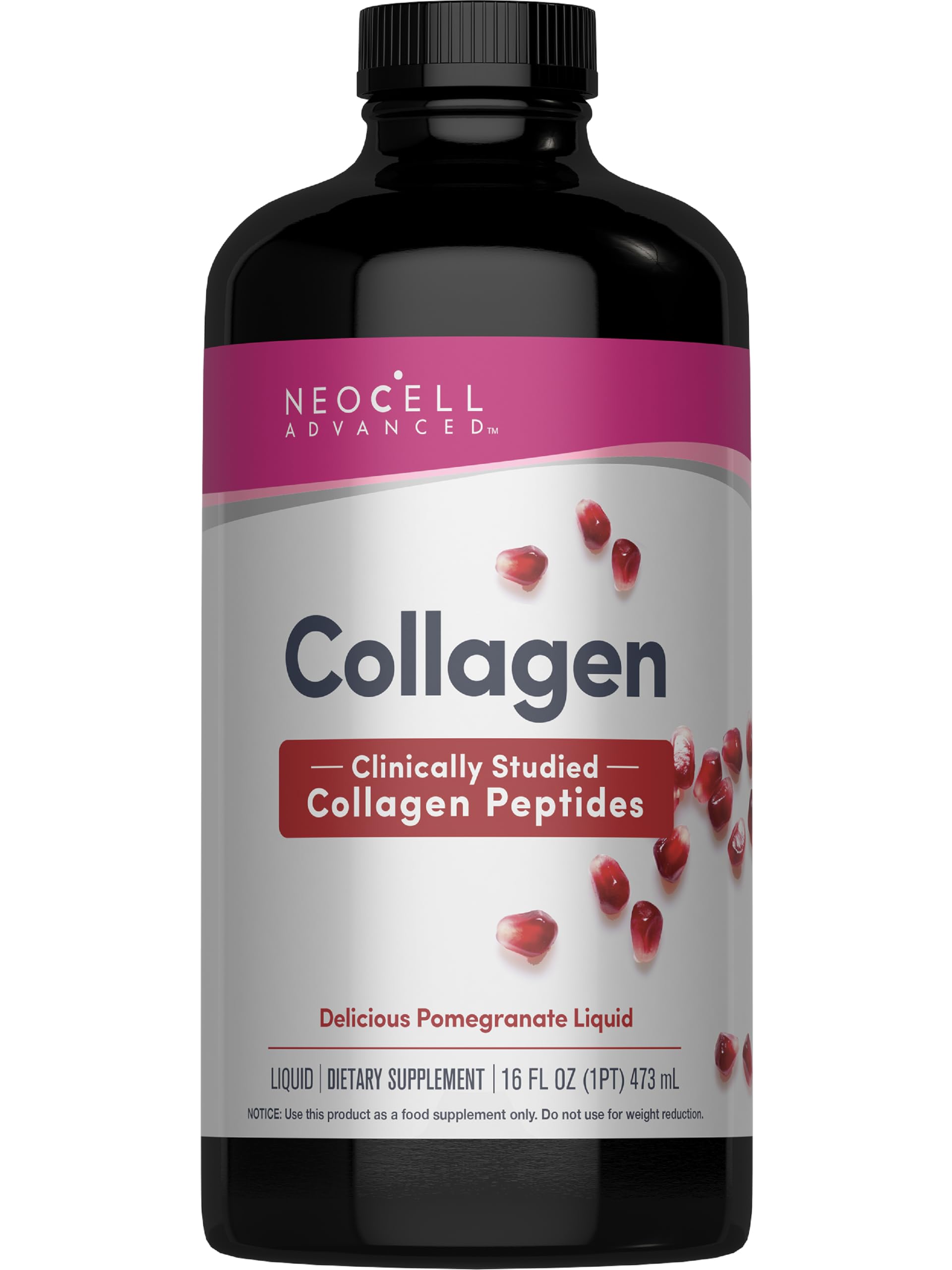 NeoCell Advanced Colágeno Líquido en botella, ideal para ingesta diaria y piel saludable.