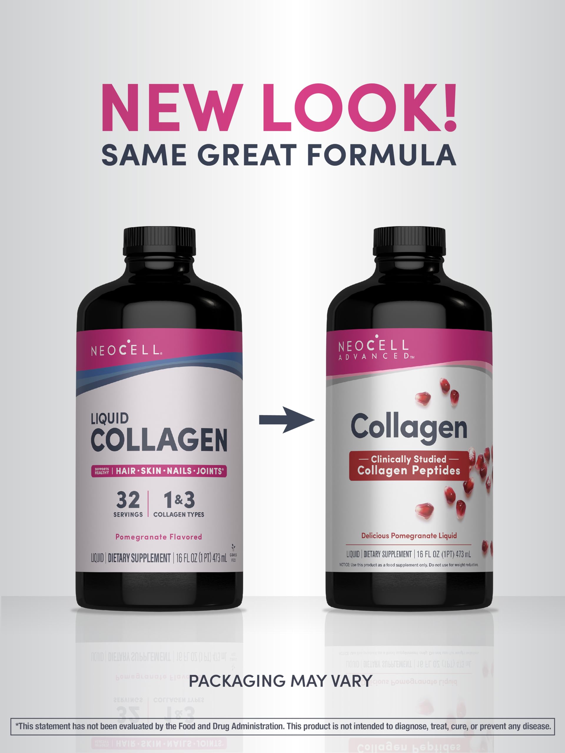 NeoCell Advanced Colágeno Líquido con cuchara medidora, consumo diario sencillo.