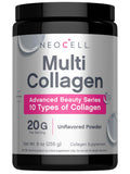 NeoCell Super Multi Colágeno, polvo en lata de 9 oz para uso diario.