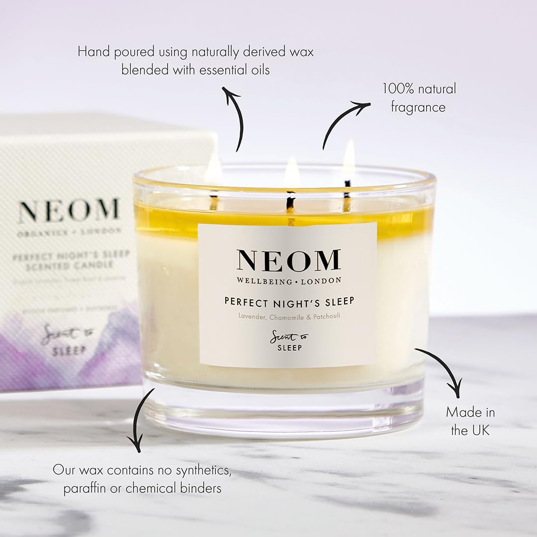 NEOM vela ambiente relajante, fragancia suave para noches tranquilas