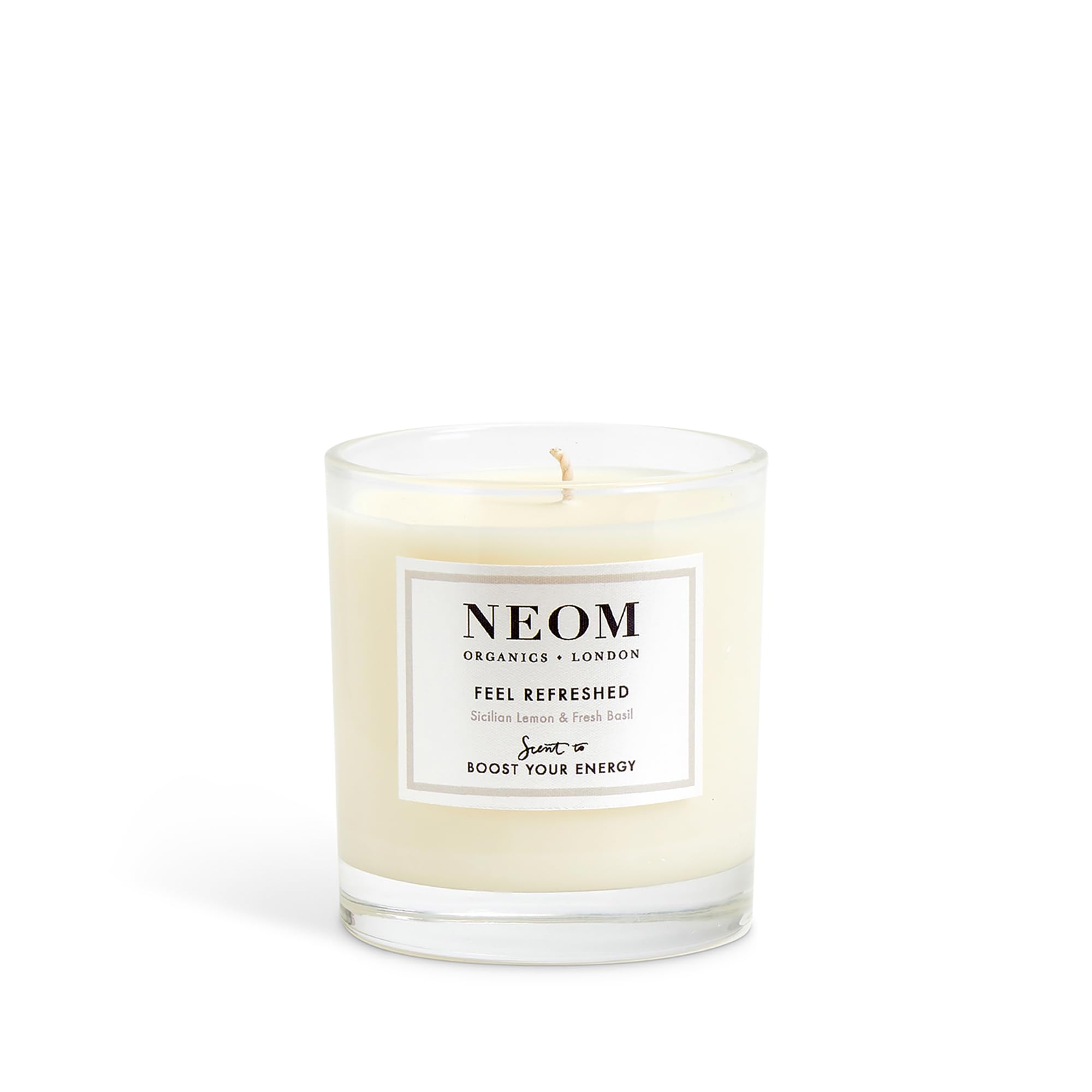 NEOM Feel Refreshed: mezcla de 24 aceites esenciales, limón siciliano y albahaca.
