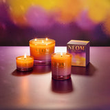 NEOM vela cera natural para una combustión limpia y duradera.