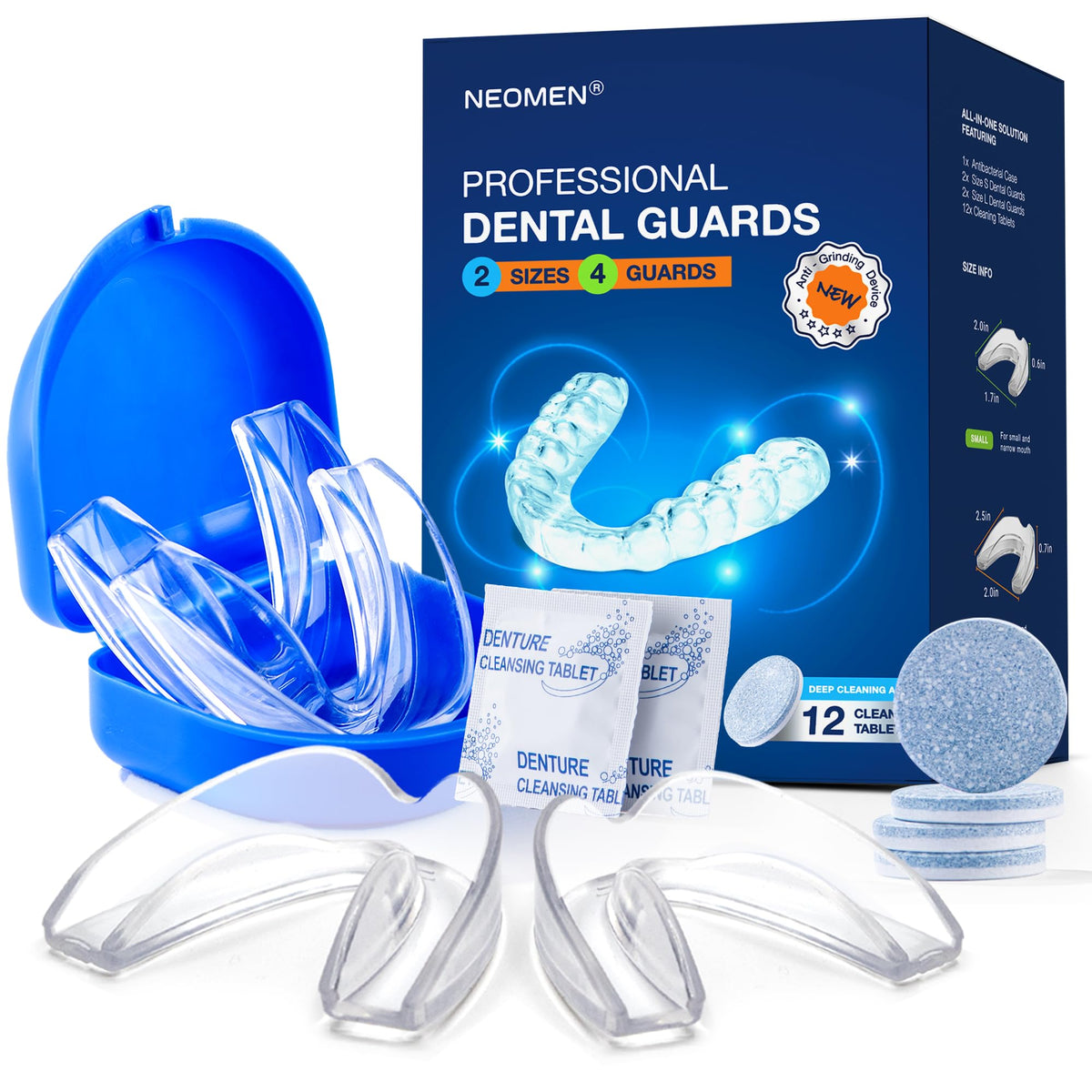 Guardia dental moldeable NEOMEN para la noche, protege los dientes durante el sueño.