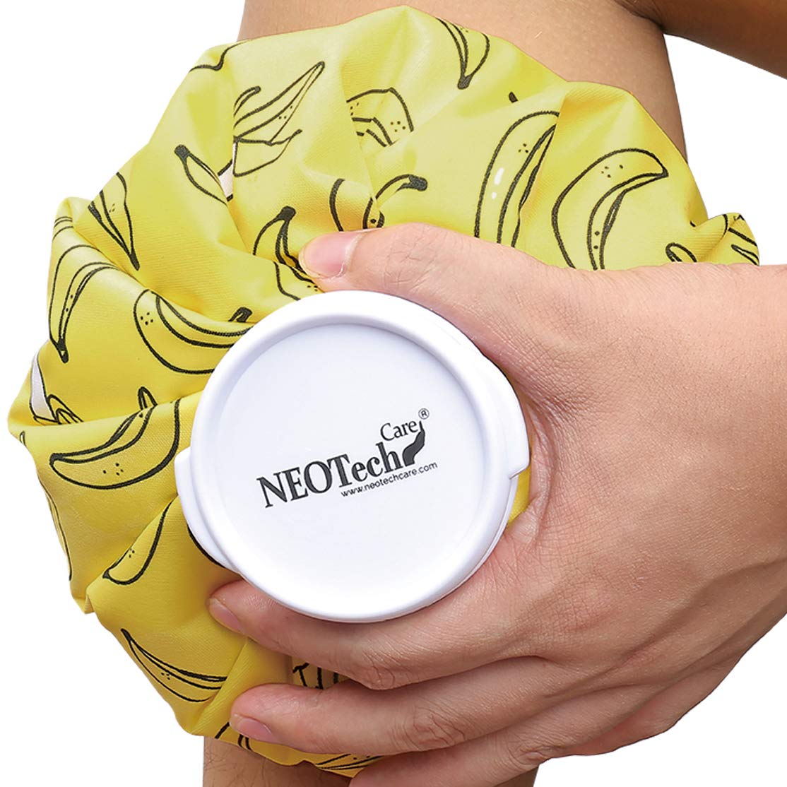 NeoTech Care bolsa de hielo con tapa tornillo, diseño bananas, alivio localizado.