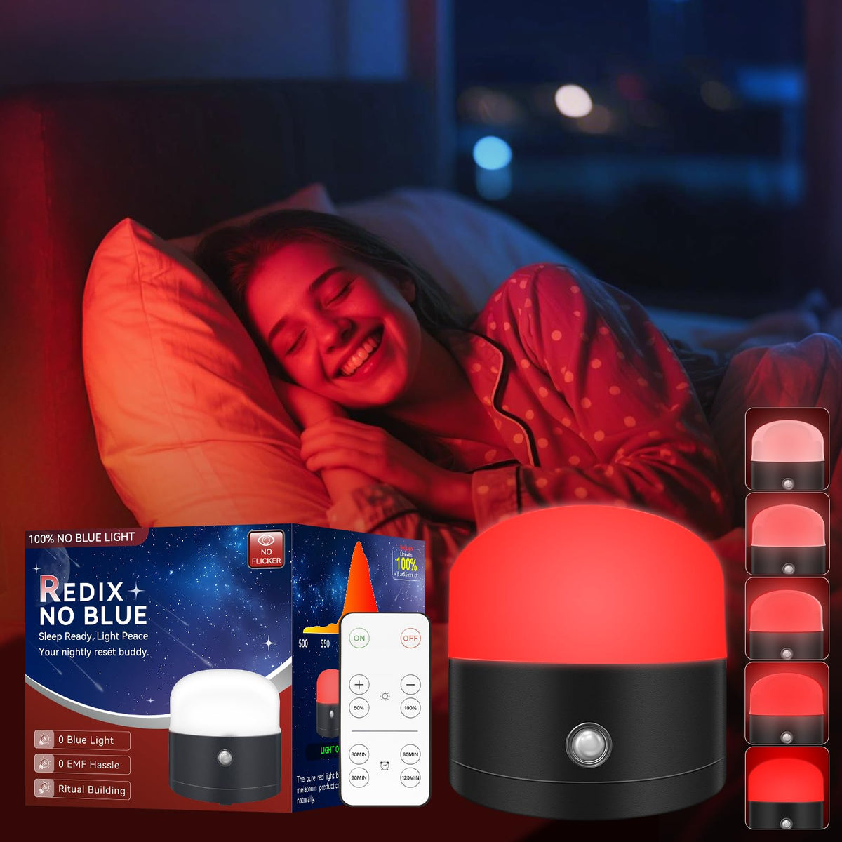 Neporal Redix 670nm, luz roja para dormitorio, ambiente calmante para dormir