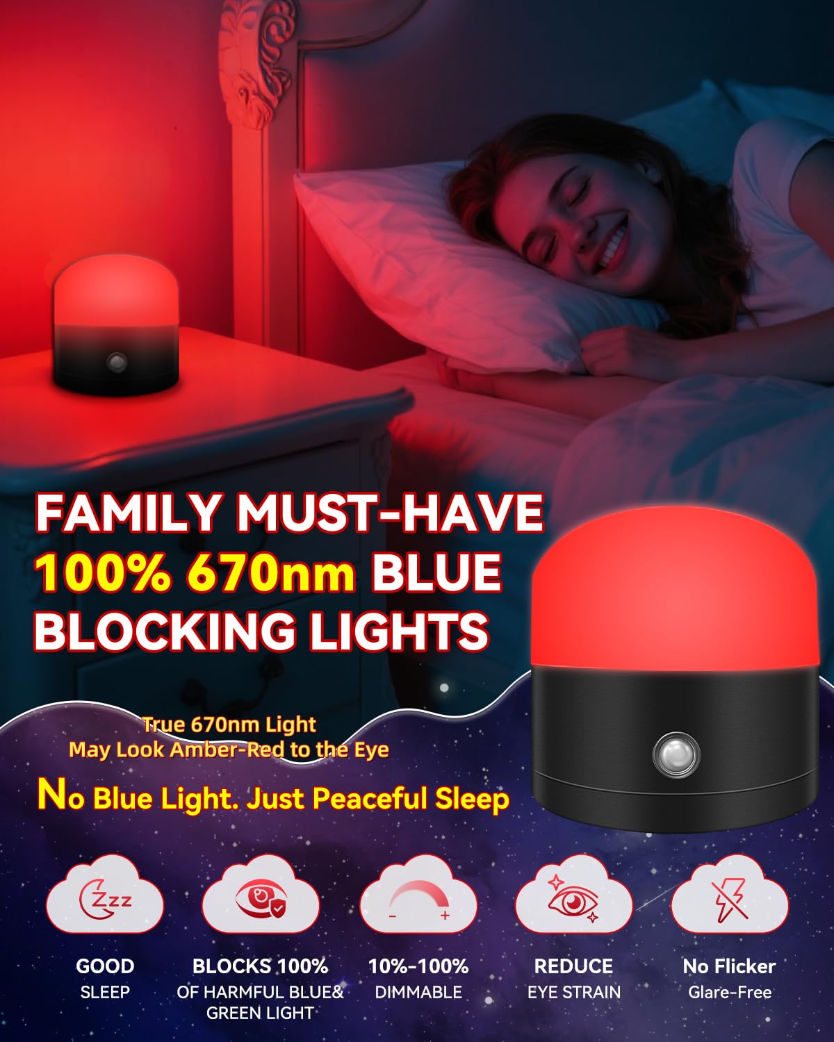 Neporal REDIX con control remoto para ajustar brillo sin levantarte de la cama.