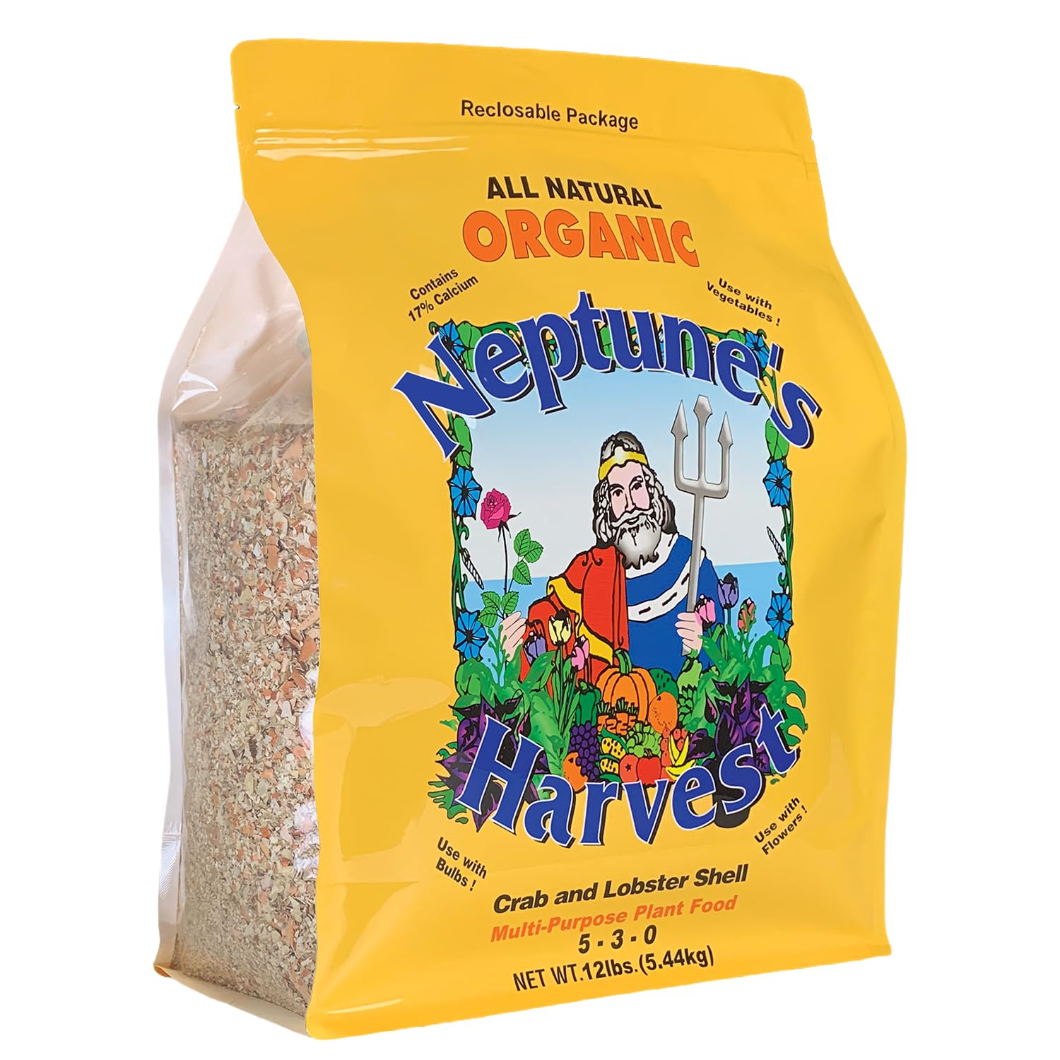 Neptunes Harvest alimento para plantas con cascara de cangrejo y langosta para crecimiento sostenible