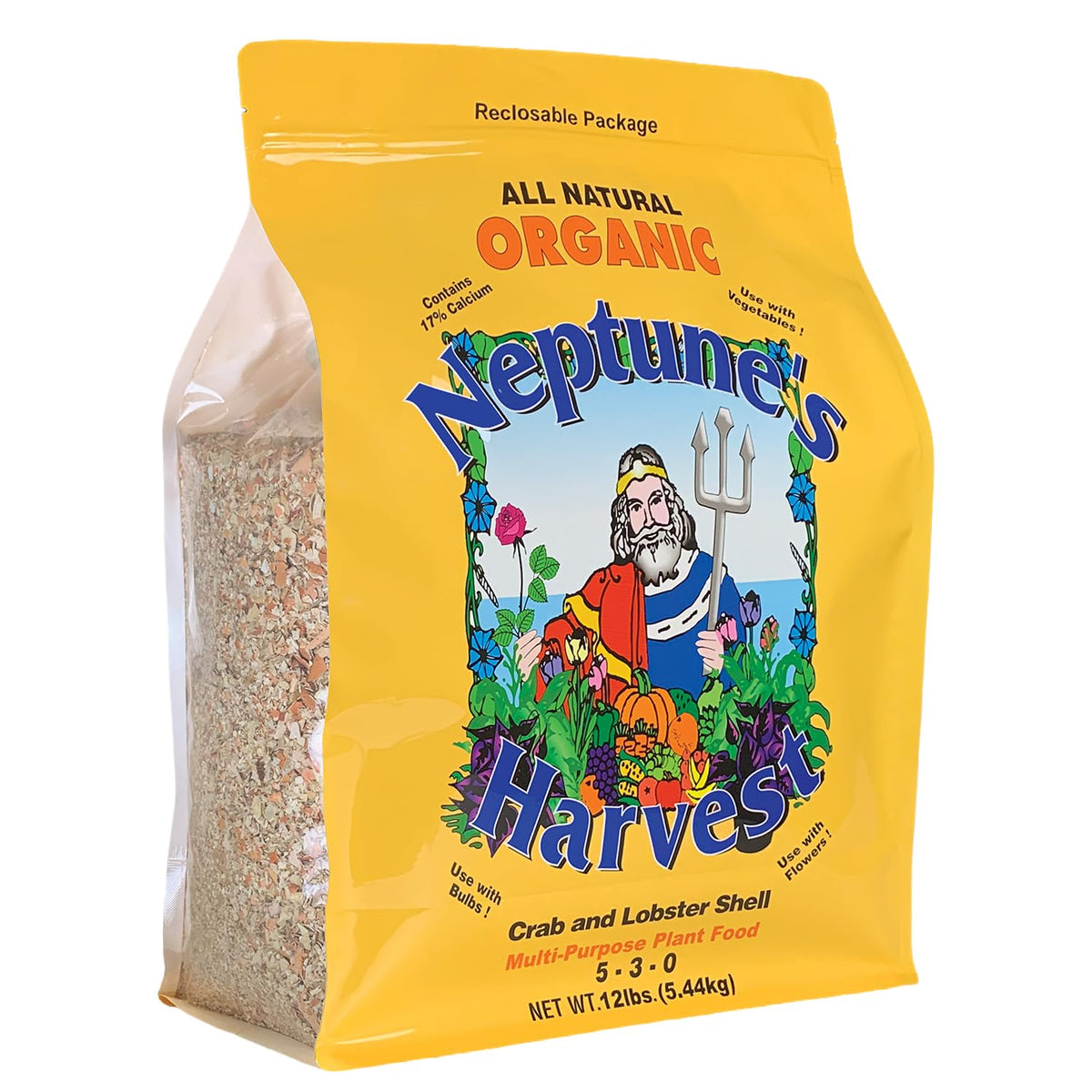 Neptunes Harvest alimento para plantas con cascara de cangrejo y langosta para crecimiento sostenible