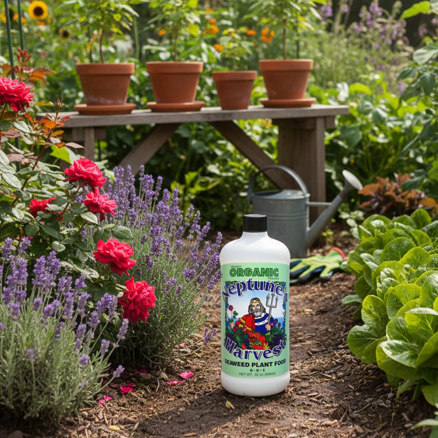 Neptune's Harvest origen natural de algas Ascophyllum Nodosum para plantas