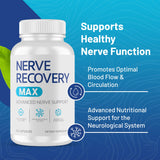 Nerve Recovery Max, etiqueta frontal clara con información de ingredientes.