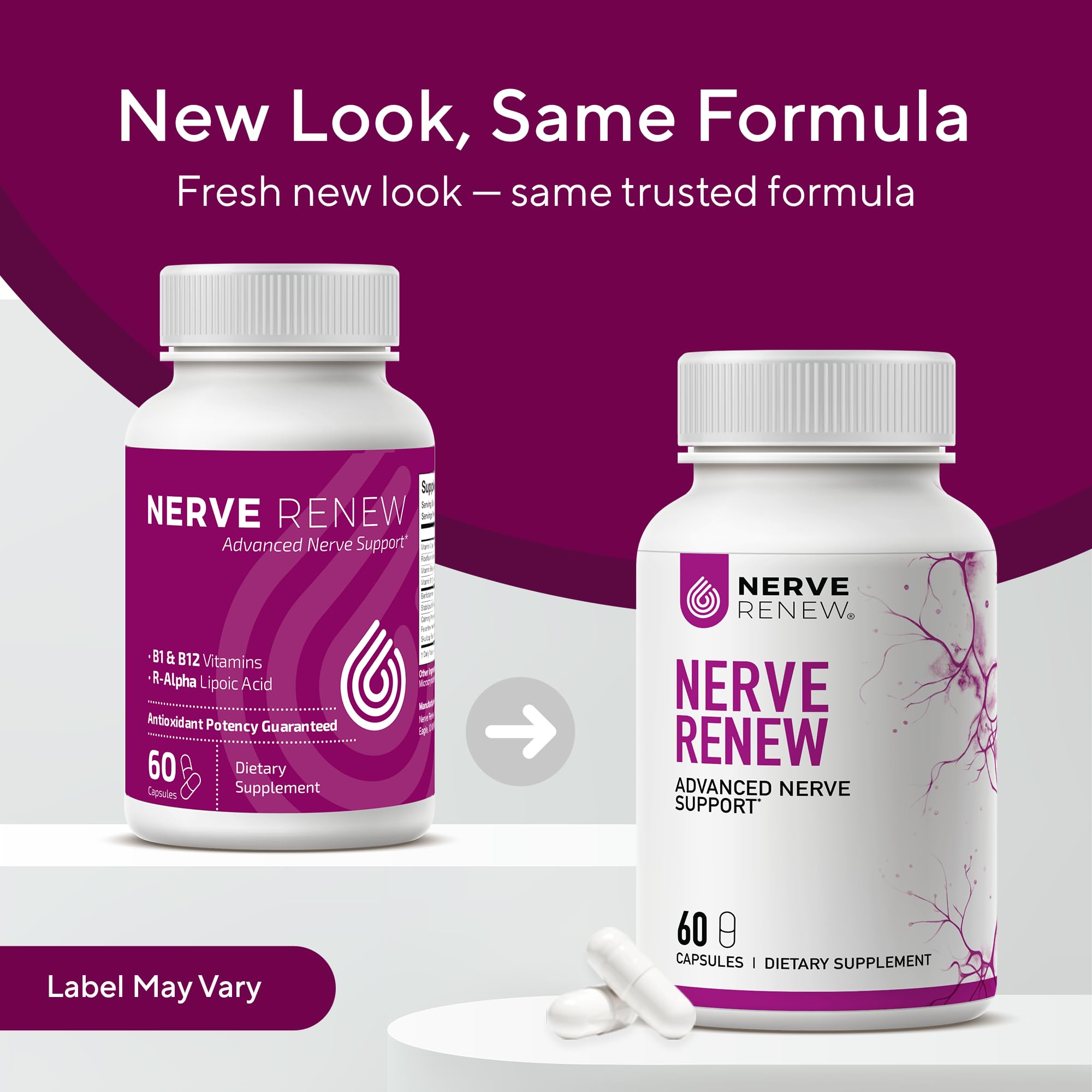 NERVE RENEW fórmula con vitaminas B para función nerviosa estable.